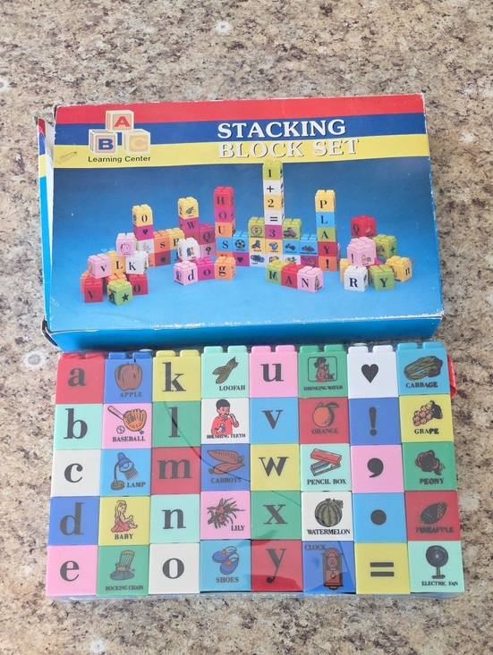 Other - Vintage 1980's Plastic Stacking Learning Block Set -Unused